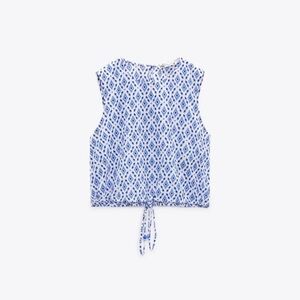Zara Cropped Print Top